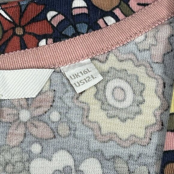 Boden Dress US Size 12L Olive Floral Button Front Pockets Cotton Modal Retro - Picture 6 of 16